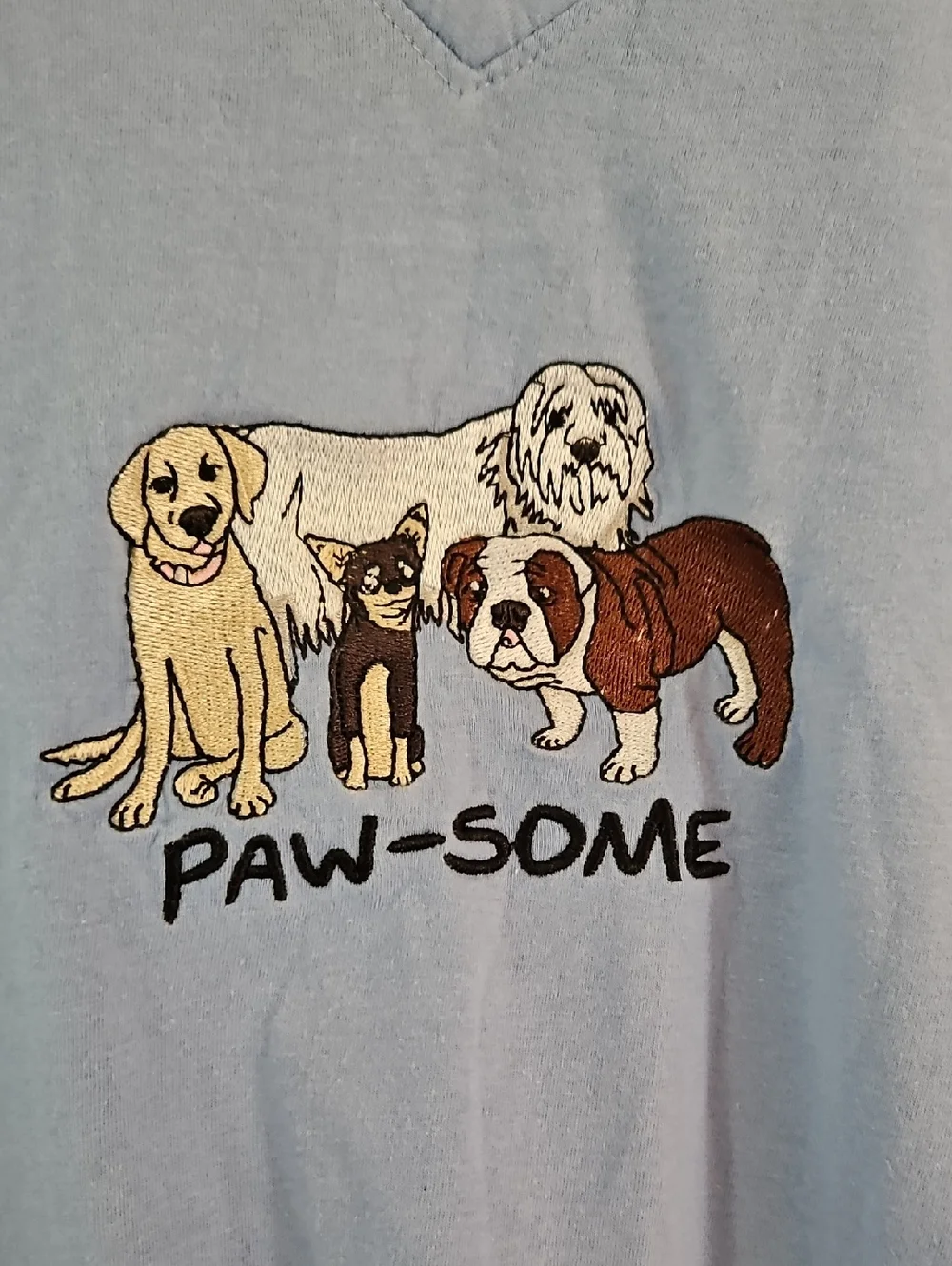 Rene Rofe Light Blue 'Paw-some' Dog Graphic V-neck Nightshirt - Picture 3 of 4